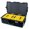 Pelican 1615 Air Case, Black with OD Green Handles & Latches Yellow Padded Microfiber Dividers with Convoluted Lid Foam ColorCase 016150-0010-110-131