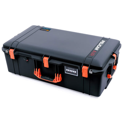 Pelican 1615 Air Case, Black with Orange Handles & Latches ColorCase