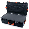 Pelican 1615 Air Case, Black with Orange Handles & Latches Pick & Pluck Foam with Combo-Pouch Lid Organizer ColorCase 016150-0301-110-151