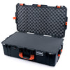 Pelican 1615 Air Case, Black with Orange Handles & Latches Pick & Pluck Foam with Convoluted Lid Foam ColorCase 016150-0001-110-151