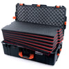 Pelican 1615 Air Case, Black with Orange Handles & Latches Custom Tool Kit (6 Foam Inserts with Convoluted Lid Foam) ColorCase 016150-0060-110-151