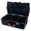 Pelican 1615 Air Case, Black with Orange Handles & Latches TrekPak Divider System with Mesh Lid Organizer ColorCase 016150-0120-110-151