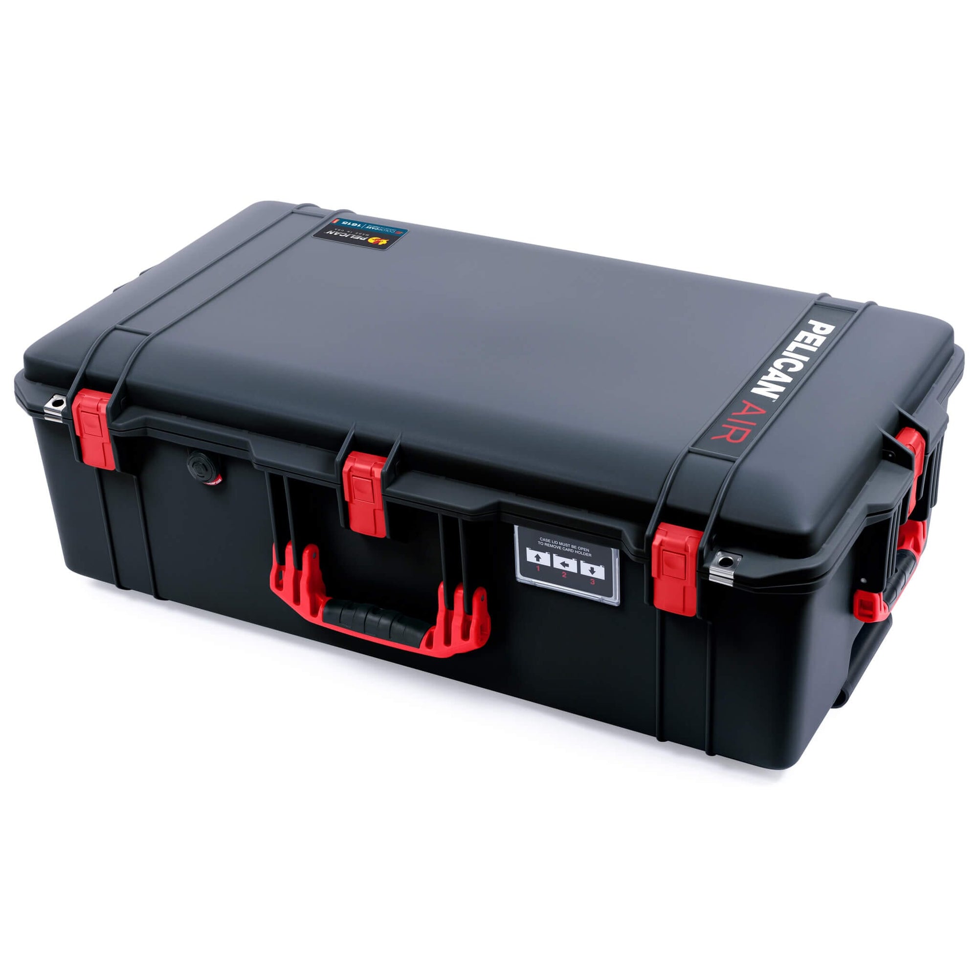 Pelican 1615 Air Case, Black with Red Handles & Latches ColorCase 