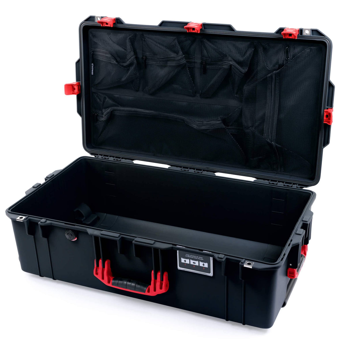 Pelican 1615 Air Case - Black &amp; Red Mesh Lid Organizer Only ColorCase 016150-0100-110-321