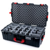 Pelican 1615 Air Case, Black with Red Handles & Latches Gray Padded Microfiber Dividers with Convoluted Lid Foam ColorCase 016150-0070-110-321