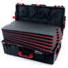 Pelican 1615 Air Case, Black with Red Handles & Latches Custom Tool Kit (6 Foam Inserts with Mesh Lid Organizer) ColorCase 016150-0160-110-321