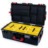 Pelican 1615 Air Case, Black with Red Handles & Latches Yellow Padded Microfiber Dividers with Laptop Computer Lid Pouch ColorCase 016150-0210-110-321