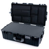 Pelican 1615 Air Case, Black with Silver Handles & Latches Pick & Pluck Foam with Laptop Computer Lid Pouch ColorCase 016150-0201-110-181