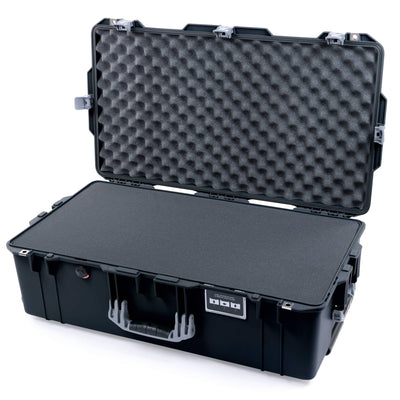 Pelican 1615 Air Case, Black with Silver Handles & Latches Pick & Pluck Foam with Convoluted Lid Foam ColorCase 016150-0001-110-181