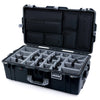 Pelican 1615 Air Case, Black with Silver Handles & Latches Gray Padded Microfiber Dividers with Laptop Computer Lid Pouch ColorCase 016150-0270-110-181