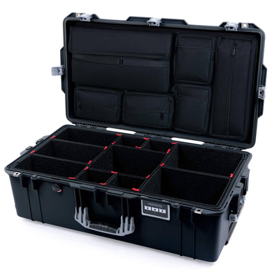Pelican 1615 Air Case, Black with Silver Handles & Latches TrekPak Divider System with Laptop Computer Lid Pouch ColorCase 016150-0220-110-181