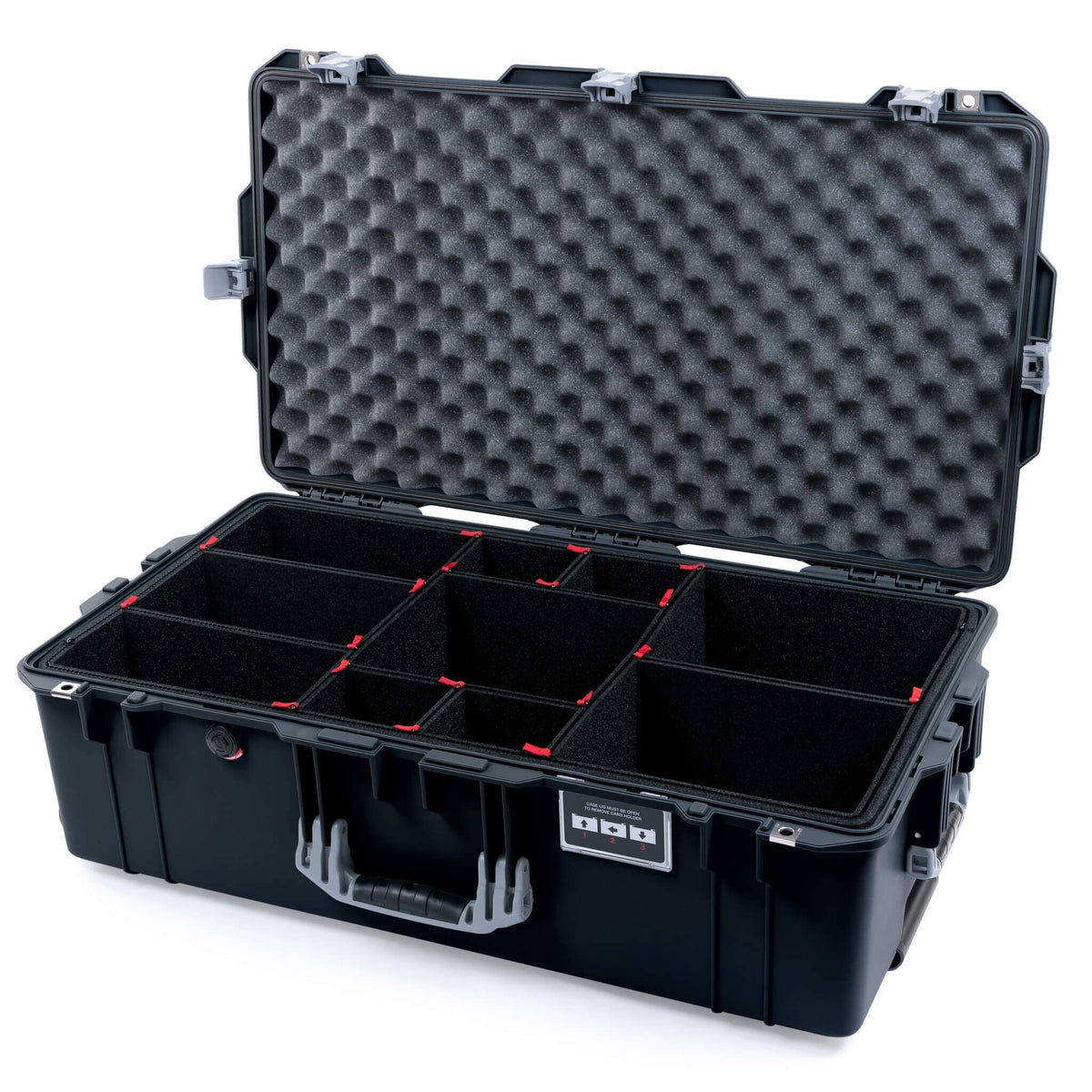 Pelican 1615 Air Case - Black &amp; Silver TrekPak Divider System / Convoluted Lid Foam ColorCase 016150-0020-110-181
