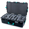 Pelican 1615 Air Case, Black with Teal Handles & Latches Gray Padded Microfiber Dividers with Convoluted Lid Foam ColorCase 016150-0070-110-591
