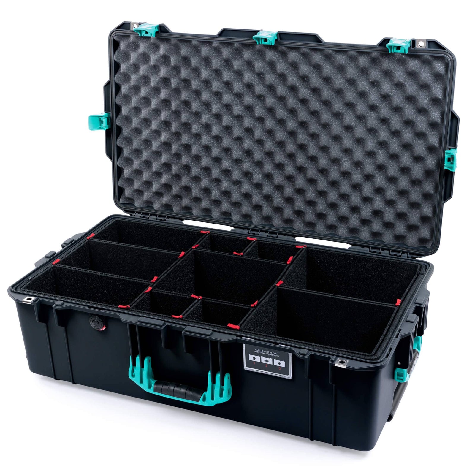 Pelican 1615 Air Case - Black & Teal TrekPak Divider System / Convoluted Lid Foam ColorCase 016150-0020-110-591