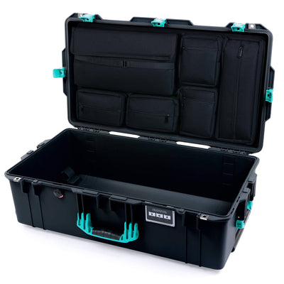 Pelican 1615 Air Case, Black with Teal Handles, Latches & Trolley Laptop Computer Lid Pouch Only ColorCase 016150-0200-110-591-590