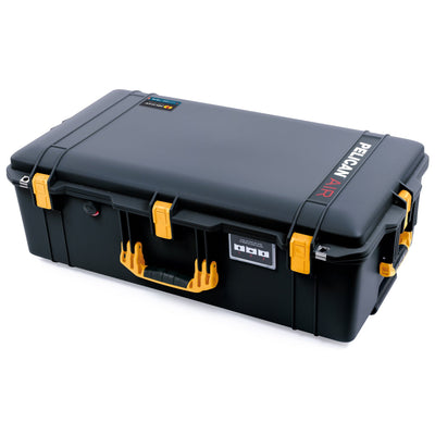 Pelican 1615 Air Case, Black with Yellow Handles & Latches ColorCase