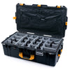 Pelican 1615 Air Case, Black with Yellow Handles & Latches Gray Padded Microfiber Dividers with Combo-Pouch Lid Organizer ColorCase 016150-0370-110-241