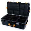 Pelican 1615 Air Case, Black with Yellow Handles & Latches TrekPak Divider System with Laptop Computer Lid Pouch ColorCase 016150-0220-110-241