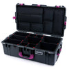 Pelican 1615 Air Case, Charcoal with Magenta Handles & Latches TrekPak Divider System with Laptop Computer Lid Pouch ColorCase 016150-0220-520-401