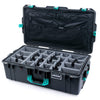 Pelican 1615 Air Case, Charcoal with Teal Handles, Latches & Trolley Gray Padded Microfiber Dividers with Combo-Pouch Lid Organizer ColorCase 016150-0370-520-591-590