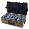 Pelican 1615 Air Case, Dark Desert Dirt with Black Handles & Latches Gray Padded Microfiber Dividers with Laptop Computer Lid Pouch ColorCase 016150-0270-580-111
