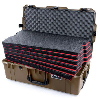 Pelican 1615 Air Case, Dark Desert Dirt with Black Handles & Latches Custom Tool Kit (6 Foam Inserts with Convoluted Lid Foam) ColorCase 016150-0060-580-111
