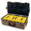 Pelican 1615 Air Case, Dark Desert Dirt with Black Handles & Latches Yellow Padded Microfiber Dividers with Mesh Lid Organizer ColorCase 016150-0110-580-111