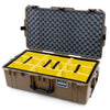 Pelican 1615 Air Case, Dark Desert Dirt with Black Handles & Latches Yellow Padded Microfiber Dividers with Convoluted Lid Foam ColorCase 016150-0010-580-111