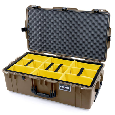 Pelican 1615 Air Case, Dark Desert Dirt with Black Handles & Latches Yellow Padded Microfiber Dividers with Convoluted Lid Foam ColorCase 016150-0010-580-111