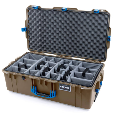 Pelican 1615 Air Case, Dark Desert Dirt with Blue Handles & Latches ColorCase