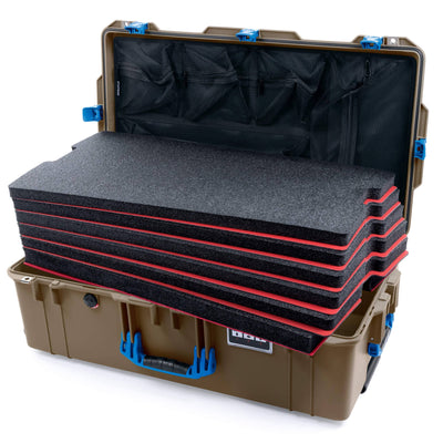 Pelican 1615 Air Case, Dark Desert Dirt with Blue Handles & Latches ColorCase
