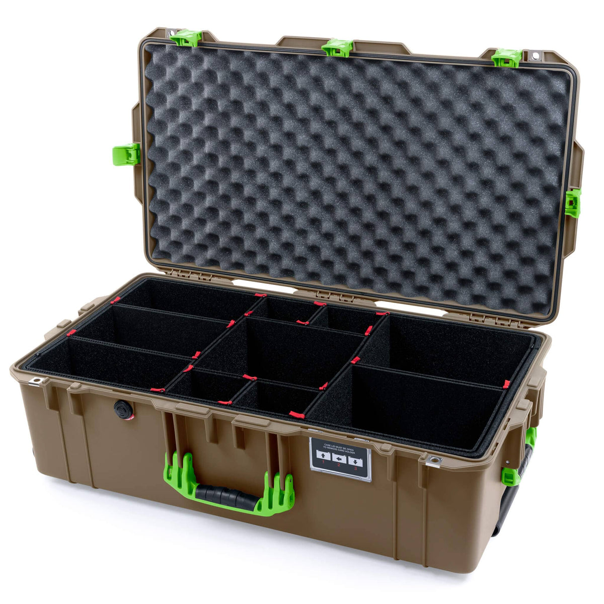 Pelican 1615 Air Case - Dark Desert Dirt &amp; Lime Green