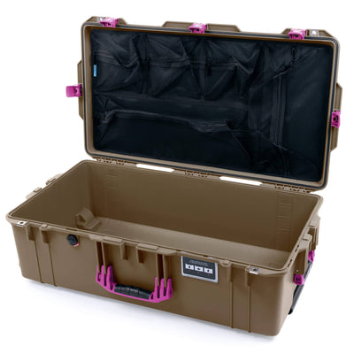 Pelican 1615 Air Case, Dark Desert Dirt with Magenta Handles & Latches Mesh Lid Organizer Only ColorCase 016150-0100-580-401
