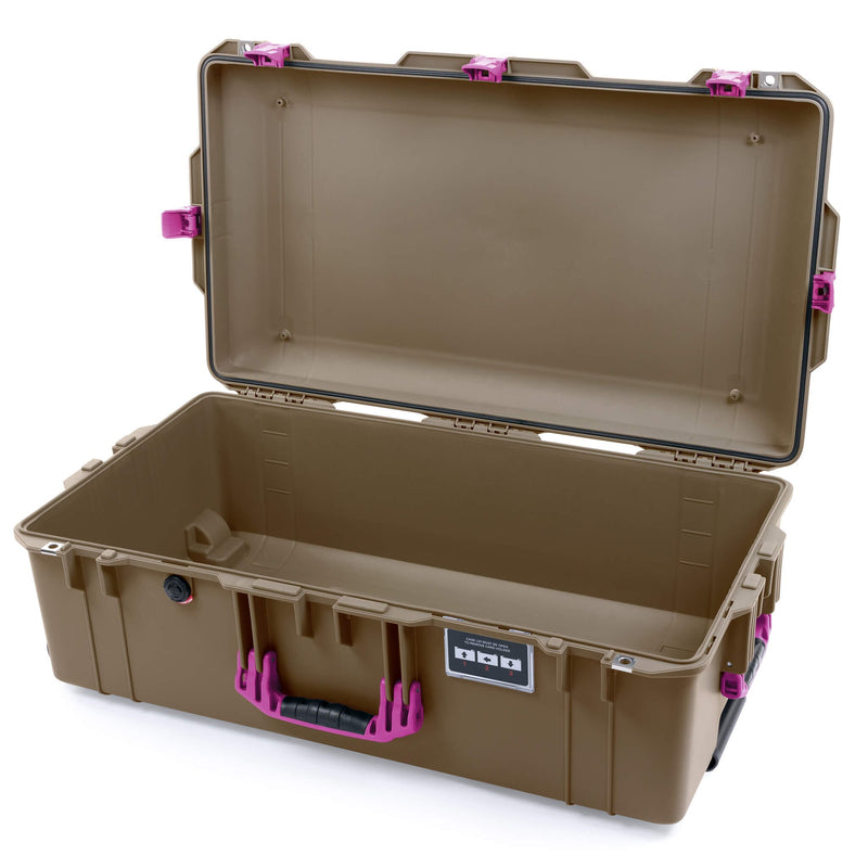 Pelican 1615 Air Case, Dark Desert Dirt with Magenta Handles, Latches & Trolley ColorCase 