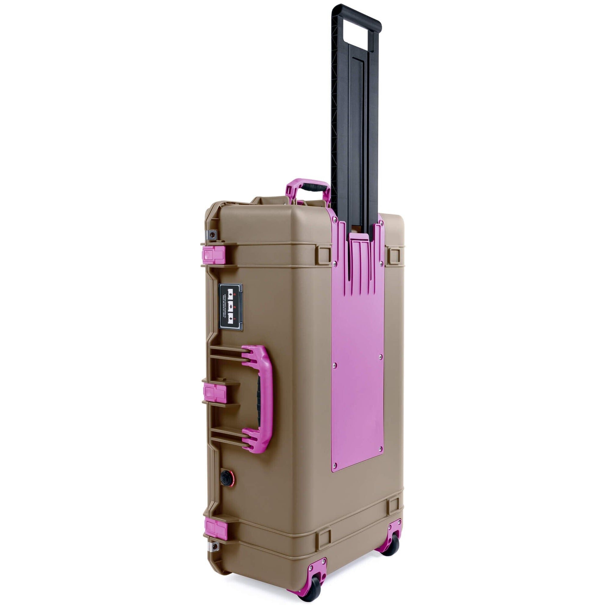 Pelican 1615 Air Case, Dark Desert Dirt with Magenta Handles, Latches & Trolley ColorCase