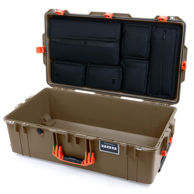 Pelican 1615 Air Case, Dark Desert Dirt with Orange Handles & Latches ColorCase