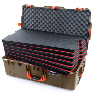 Pelican 1615 Air Case, Dark Desert Dirt with Orange Handles & Latches ColorCase