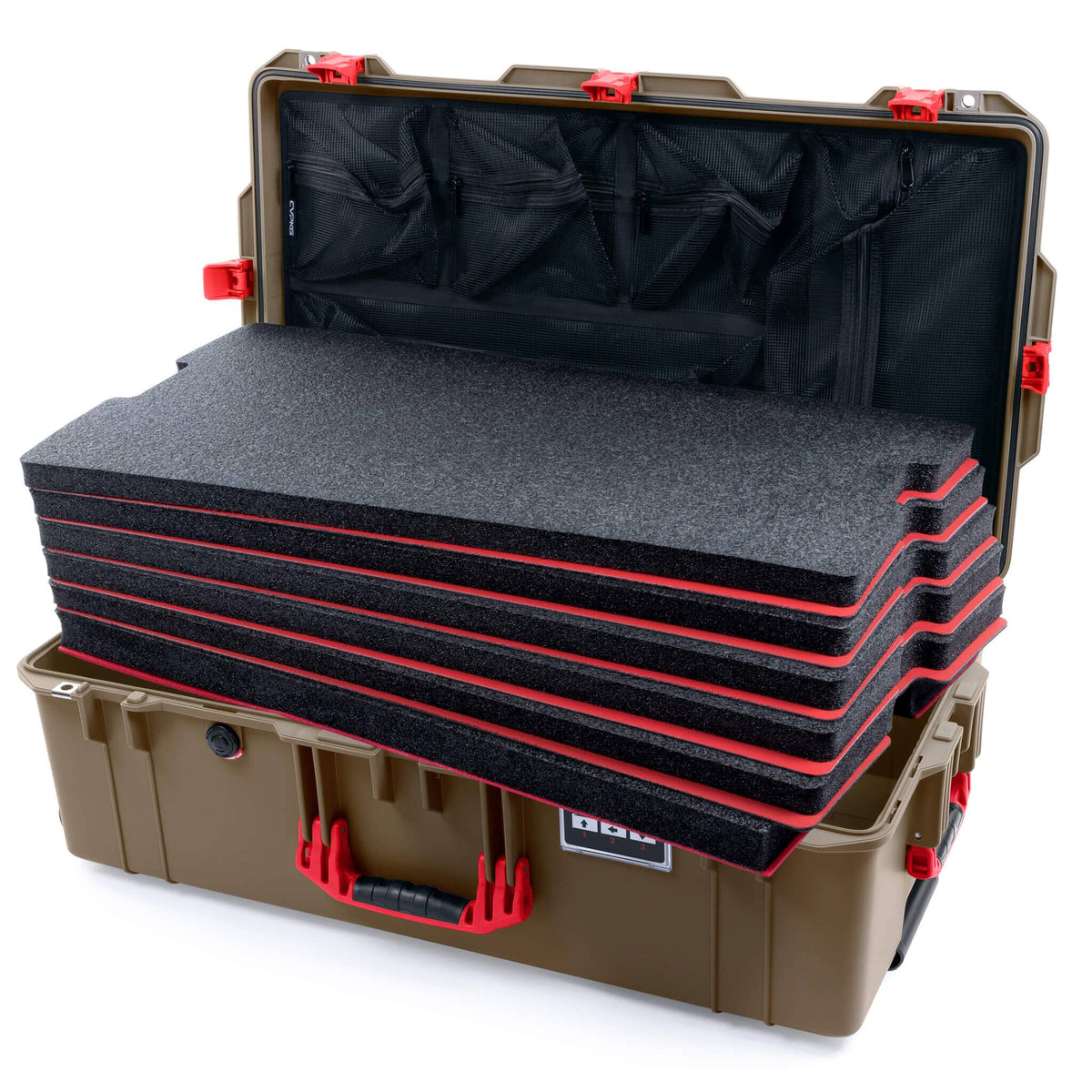 Pelican 1615 Air Case - Dark Desert Dirt &amp; Red