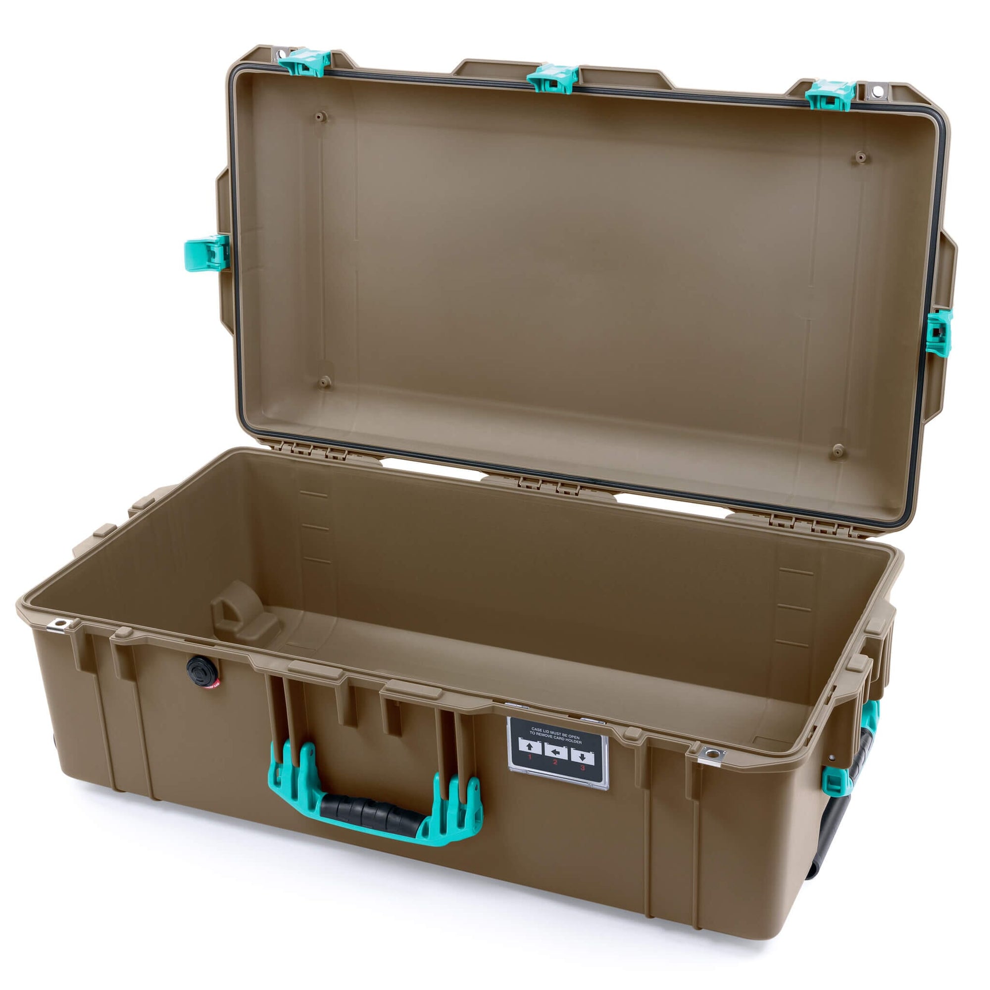 Pelican 1615 Air Case, Dark Desert Dirt with Teal Handles, Latches & Trolley None (Case Only) ColorCase 016150-0000-580-591-590