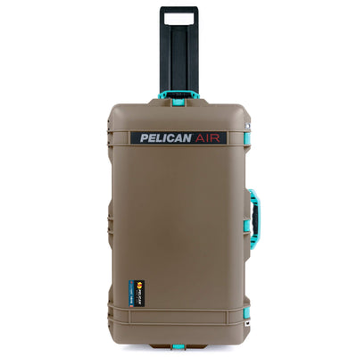 Pelican 1615 Air Case, Dark Desert Dirt with Teal Handles, Latches & Trolley ColorCase