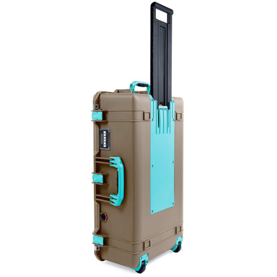 Pelican 1615 Air Case, Dark Desert Dirt with Teal Handles, Latches & Trolley ColorCase