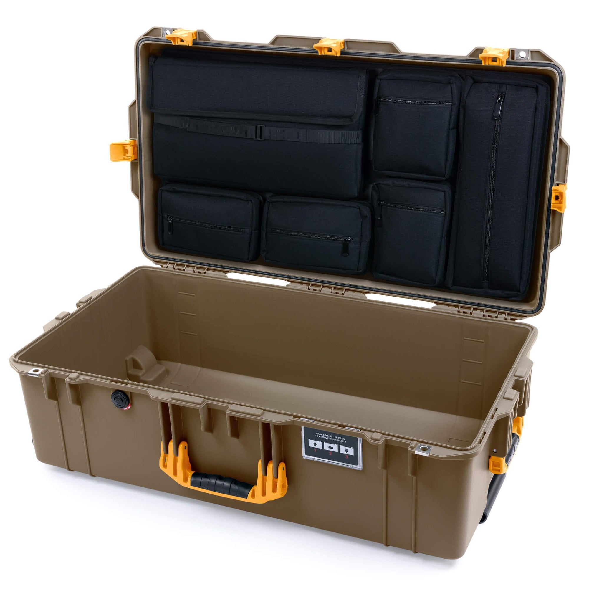 Pelican 1615 Air Case, Dark Desert Dirt with Yellow Handles & Latches ColorCase