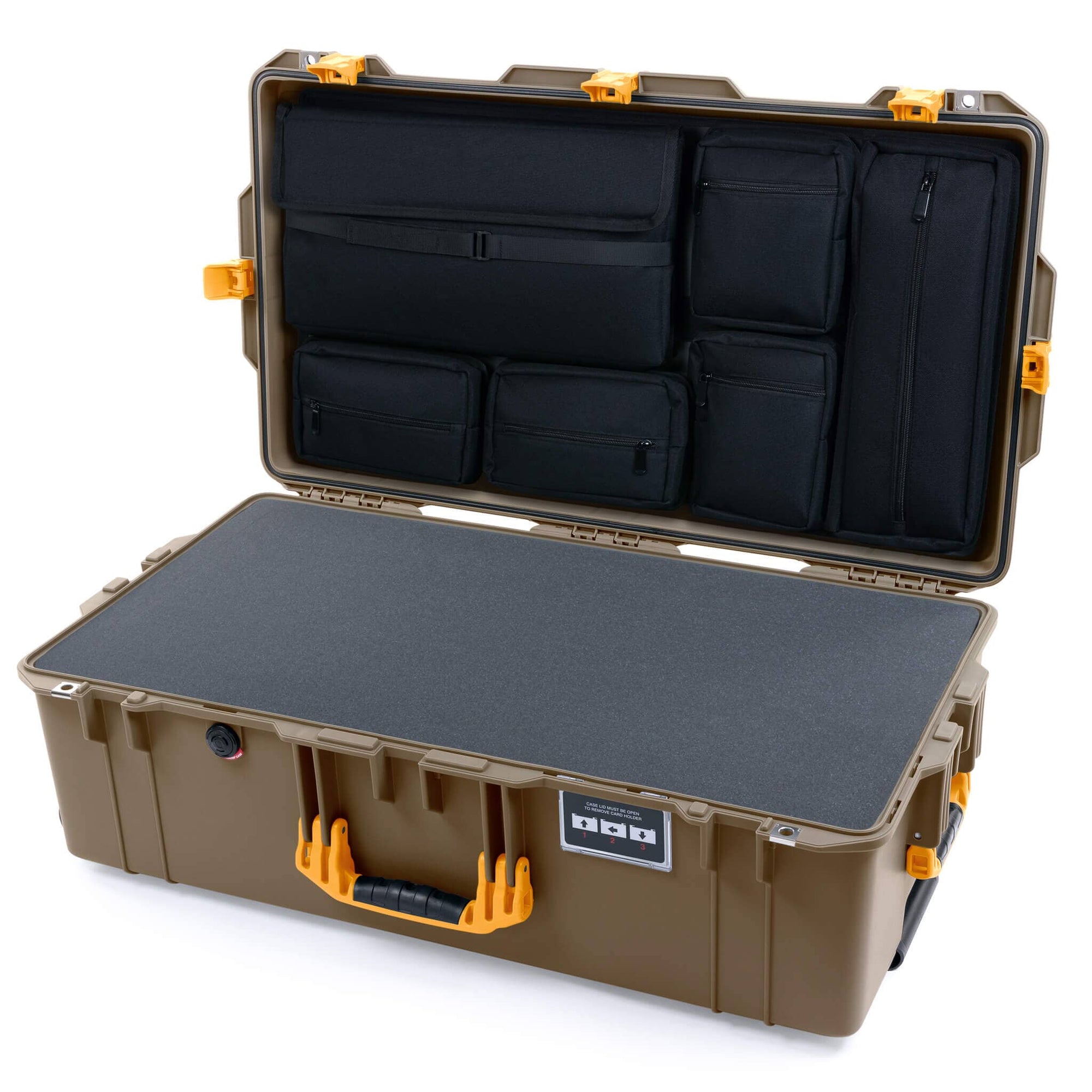 Pelican 1615 Air Case, Dark Desert Dirt with Yellow Handles & Latches ColorCase