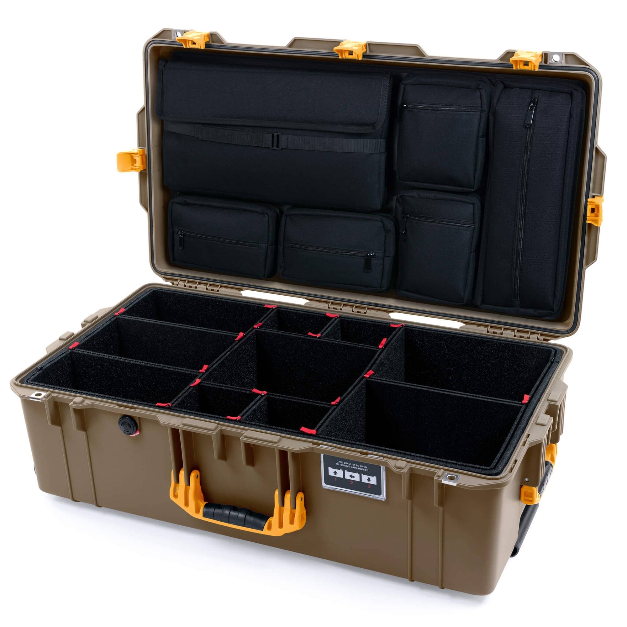 Pelican 1615 Air Case, Dark Desert Dirt with Yellow Handles & Latches ColorCase