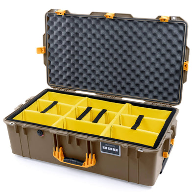 Pelican 1615 Air Case, Dark Desert Dirt with Yellow Handles & Latches ColorCase
