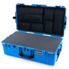 Pelican 1615 Air Case, Electric Blue with Black Handles & TSA Locking Latches Pick & Pluck Foam with Laptop Computer Lid Pouch ColorCase 016150-0201-120-L10
