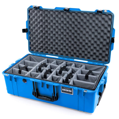 Pelican 1615 Air Case, Electric Blue with Black Handles & TSA Locking Latches Gray Padded Microfiber Dividers with Convoluted Lid Foam ColorCase 016150-0070-120-L10