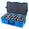 Pelican 1615 Air Case, Electric Blue with Black Handles & TSA Locking Latches & Trolley Gray Padded Microfiber Dividers with Convoluted Lid Foam ColorCase 016150-0070-120-L10-110