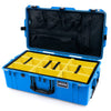 Pelican 1615 Air Case, Electric Blue with Black Handles & TSA Locking Latches Yellow Padded Microfiber Dividers with Mesh Lid Organizer ColorCase 016150-0110-120-L10