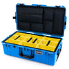Pelican 1615 Air Case, Electric Blue with Black Handles & TSA Locking Latches Yellow Padded Microfiber Dividers with Laptop Computer Lid Pouch ColorCase 016150-0210-120-L10